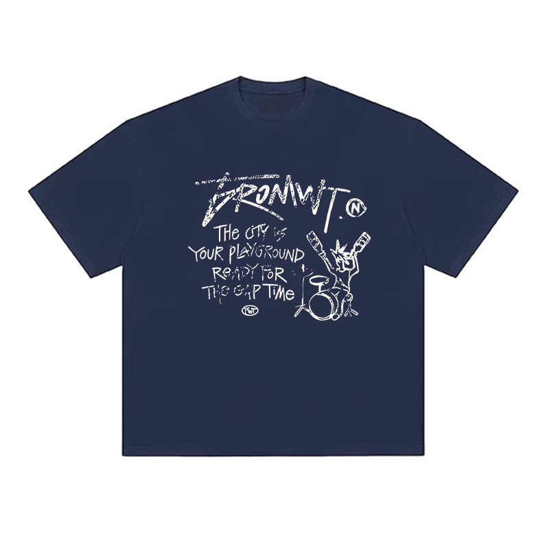 Trendy Oversized White T-Shirt for Women - Summer Graffiti Print Half Sleeve American Style Heavyweight Top Trendy Oversized White T-Shirt for Women - Summer Graffiti Print Half Sleeve American Style Heavyweight Top