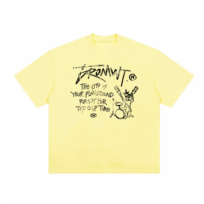 Trendy Oversized White T-Shirt for Women - Summer Graffiti Print Half Sleeve American Style Heavyweight Top Trendy Oversized White T-Shirt for Women - Summer Graffiti Print Half Sleeve American Style Heavyweight Top