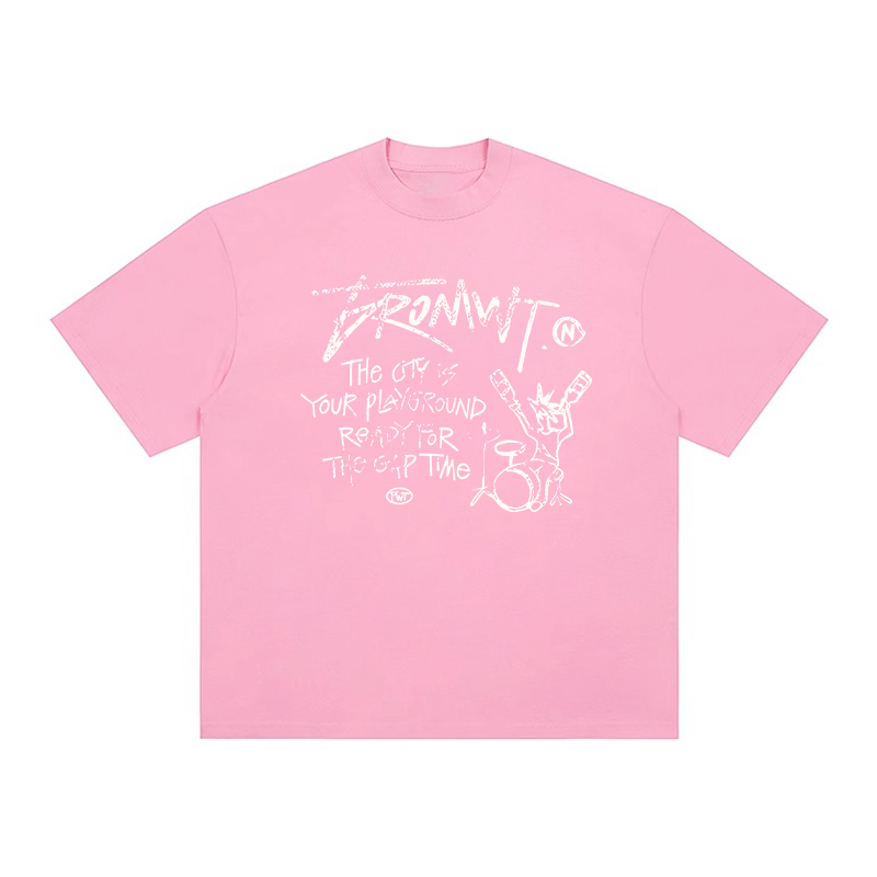 Trendy Oversized White T-Shirt for Women - Summer Graffiti Print Half Sleeve American Style Heavyweight Top Trendy Oversized White T-Shirt for Women - Summer Graffiti Print Half Sleeve American Style Heavyweight Top