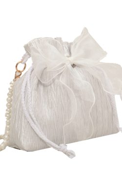 Trendy Pearl Bucket Bag for Women, Summer 2025 Fairy Crossbody Bag, Textured Versatile Niche Style
