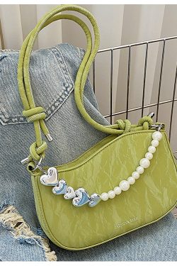 Trendy Pearl Chain Crossbody Bag for Women - 2025 Spring/Summer Niche Small Shoulder and Underarm Bag