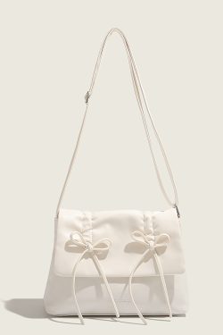 Trendy Pink Bow Shoulder Bag for Women - Large Capacity Crossbody Commuter Tote for 2024 Fashion