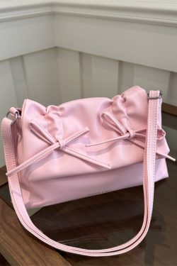 Trendy Pink Bow Shoulder Crossbody Bag for Women, Large Capacity Commuter Tote, 2025 Fashion Must-Have