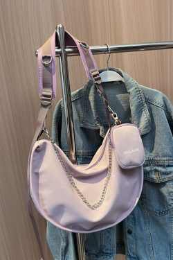 Trendy Purple Women's Large Capacity Crossbody Bag - Versatile Sports Casual Underarm Dumpling Style for 2025 Fashion