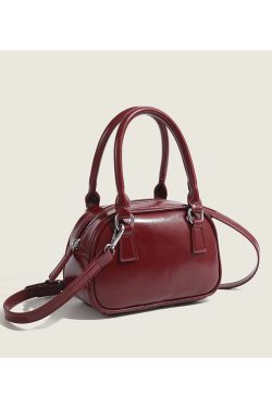 Trendy Red Handbag for Women - Autumn Winter 2023 Korean Style Tote Bowling Bag, Versatile Crossbody Small Square Design
