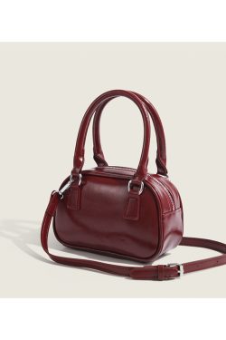 Trendy Red Handbag for Women - Autumn Winter 2023 Korean Style Tote Bowling Bag, Versatile Crossbody Small Square Design