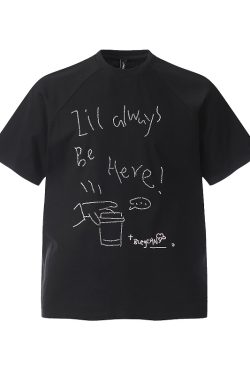 Trendy Relaxed Fit Beaded Letter Short Sleeve T-Shirt for Men and Women - Summer High-End Couple Style