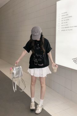 Trendy Relaxed Fit Beaded Letter Short Sleeve T-Shirt for Men and Women - Summer High-End Couple Style