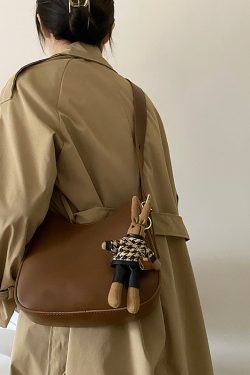 Trendy Retro Crescent Crossbody Bag for Women - 2024 French Niche Underarm Style