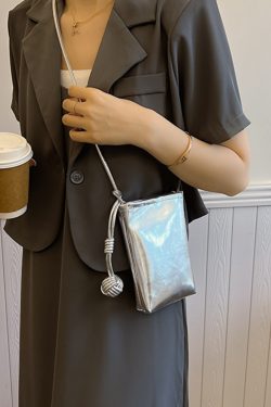 Trendy Silver Mini Handbag for Women - 2025 Summer Versatile Chain Shoulder Crossbody Phone Bag