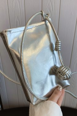 Trendy Silver Mini Handbag for Women - 2025 Summer Versatile Chain Shoulder Crossbody Phone Bag