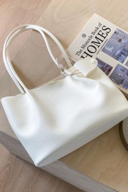 Trendy Soft Leather Tote Bag for Women - Large Capacity Single Shoulder Underarm Bag, Casual Style for Classes and Commuting 2025