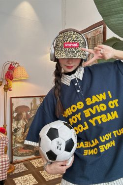 Trendy Spliced Striped Fake Two-Piece Short Sleeve Polo Shirt with Letter Embroidery for Men and Women - Vintage 90s Style