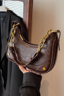 Trendy Textured Small Bag for Women - 2025 New Style Chain Shoulder Crossbody Bag, Niche Design Underarm Purse