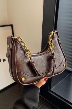 Trendy Textured Small Bag for Women - 2025 New Style Chain Shoulder Crossbody Bag, Niche Design Underarm Purse