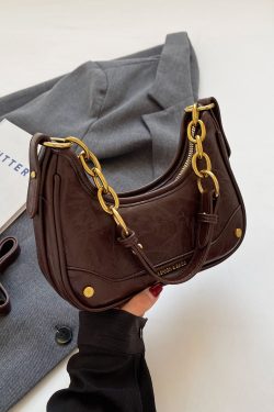 Trendy Textured Small Bag for Women - 2025 New Style Chain Shoulder Crossbody Bag, Niche Design Underarm Purse