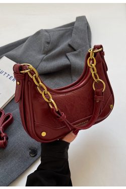 Trendy Textured Small Bag for Women - 2025 New Style Chain Shoulder Crossbody Bag, Niche Design Underarm Purse