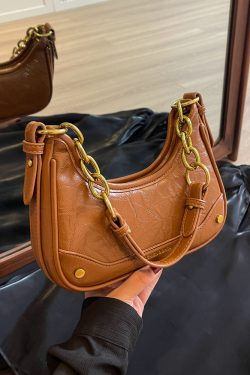 Trendy Textured Small Bag for Women - 2025 New Style Chain Shoulder Crossbody Bag, Niche Design Underarm Purse