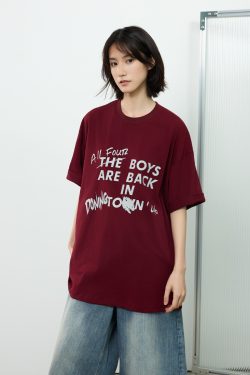 Trendy Unisex Short-Sleeve T-Shirt with Letter Print, Casual American Style Tee for Commuting, Perfect for 90s and Y2K Fashion Lovers