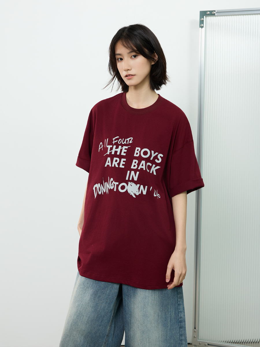 Trendy Unisex Short-Sleeve T-Shirt with Letter Print, Casual American Style Tee for Commuting, Perfect for 90s and Y2K Fashion Lovers Trendy Unisex Short-Sleeve T-Shirt with Letter Print, Casual American Style Tee for Commuting, Perfect for 90s and Y2K Fashion Lovers