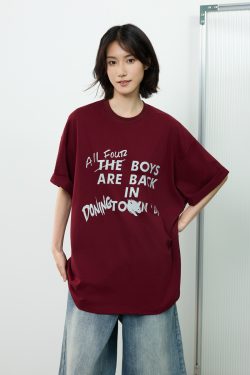 Trendy Unisex Short-Sleeve T-Shirt with Letter Print, Casual American Style Tee for Commuting, Perfect for 90s and Y2K Fashion Lovers