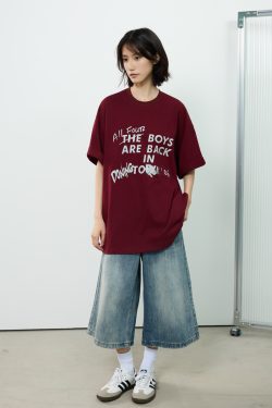 Trendy Unisex Short-Sleeve T-Shirt with Letter Print, Casual American Style Tee for Commuting, Perfect for 90s and Y2K Fashion Lovers