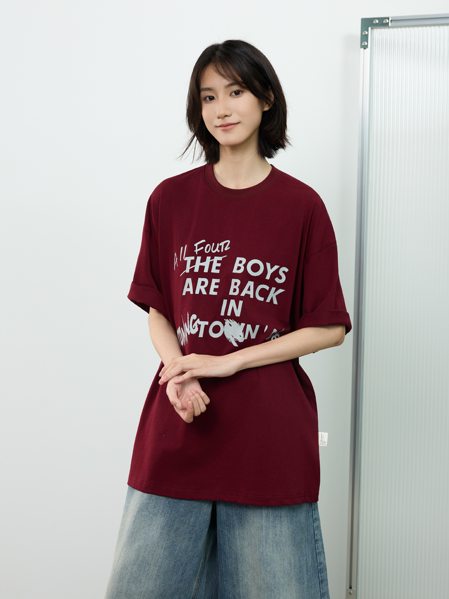 Trendy Unisex Short-Sleeve T-Shirt with Letter Print, Casual American Style Tee for Commuting, Perfect for 90s and Y2K Fashion Lovers Trendy Unisex Short-Sleeve T-Shirt with Letter Print, Casual American Style Tee for Commuting, Perfect for 90s and Y2K Fashion Lovers
