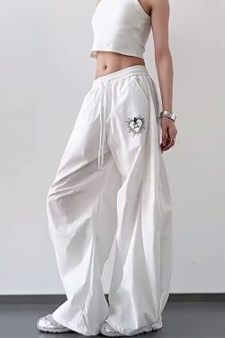 Trendy White Cargo Pants for Women, Loose Fit Hip-Hop Style, Casual Streetwear for Dance and Everyday Wear
