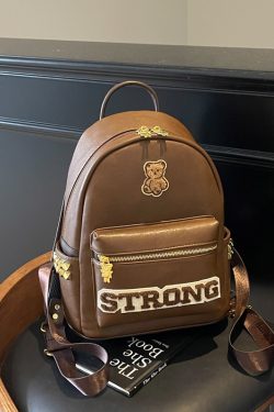 Trendy Women's Casual Letter Backpack - Small High-End Bear Design Fashion Bag for Hiking & Everyday Use, 2025 Style