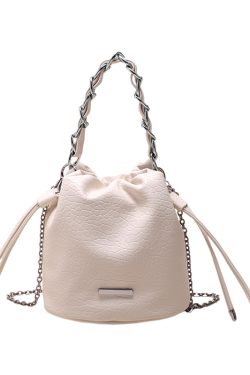 Trendy Women's Chain Shoulder Bucket Bag - Stylish Versatile Crossbody for 2025 Fashion