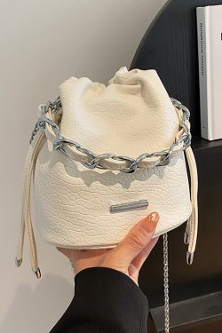 Trendy Women's Chain Shoulder Bucket Bag - Stylish Versatile Crossbody for 2025 Fashion