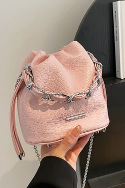 Trendy Women's Chain Shoulder Bucket Bag - Stylish Versatile Crossbody for 2025 Fashion
