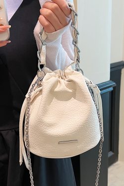 Trendy Women's Chain Shoulder Bucket Bag - Stylish Versatile Crossbody for 2025 Fashion