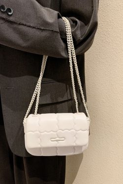 Trendy Women's Cookie Pattern Shoulder Bag - Glossy Versatile Chain Crossbody Bag for 2023 Fashionistas