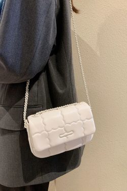 Trendy Women's Cookie Pattern Shoulder Bag - Glossy Versatile Chain Crossbody Bag for 2023 Fashionistas