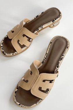 Trendy Women's Cowhide Sandals - Simple Korean Style Flat Beach Slippers for Summer Fashion