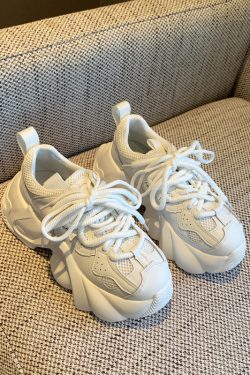 Trendy Women's Dad Shoes, Retro 2024 Lace-Up Thick-Soled Platform Sneakers, Versatile Sports Casual Footwear