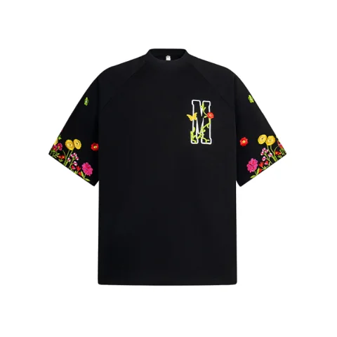 Trendy Women's Embroidered Floral Short Sleeve T-Shirt - Stylish Raglan Top for Summer 2025, Unique American Design Trendy Women's Embroidered Floral Short Sleeve T-Shirt - Stylish Raglan Top for Summer 2025, Unique American Design