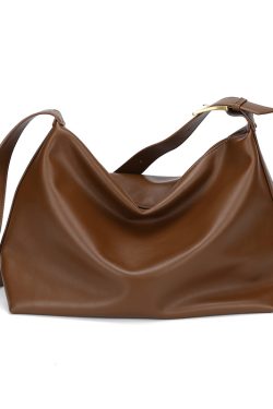 Trendy Women's Large Capacity Soft Leather Shoulder Bag - Minimalist Versatile Crossbody for Autumn and Winter 2024