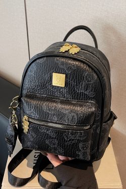 Trendy Women's Mini Backpack with Cute Bear Print - Casual Double Shoulder Bag for 2025 Fashion