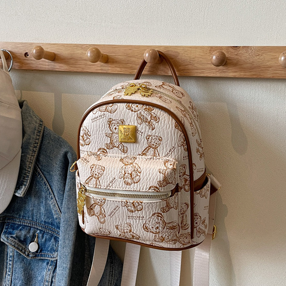 Trendy Women's Mini Backpack with Cute Bear Print - Casual Double Shoulder Bag for 2025 Fashion Trendy Women's Mini Backpack with Cute Bear Print - Casual Double Shoulder Bag for 2025 Fashion
