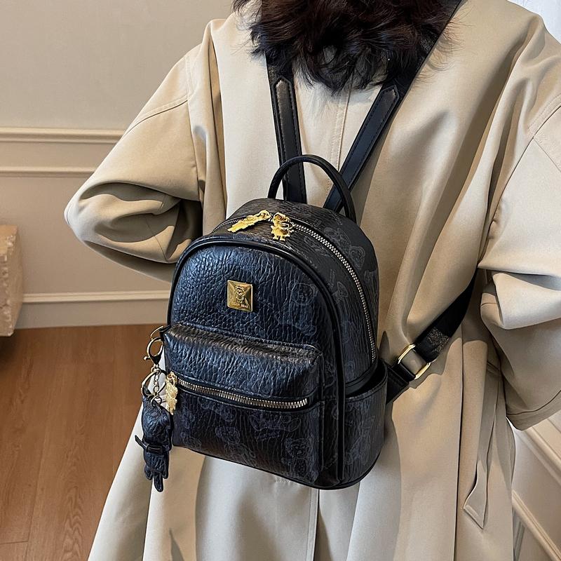 Trendy Women's Mini Backpack with Cute Bear Print - Casual Double Shoulder Bag for 2025 Fashion Trendy Women's Mini Backpack with Cute Bear Print - Casual Double Shoulder Bag for 2025 Fashion