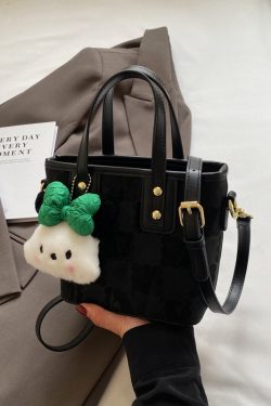 Trendy Women's Plaid Bucket Tote Bag 2025 - Stylish Versatile Crossbody & Shoulder Bag for Everyday Fashion