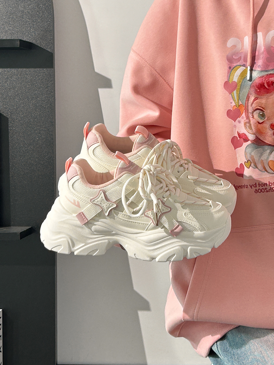 Trendy Women's Sports Shoes - Breathable Thick-Soled Mesh Dad Sneakers for Summer 2025, Soft-Bottom Casual Footwear Trendy Women's Sports Shoes - Breathable Thick-Soled Mesh Dad Sneakers for Summer 2025, Soft-Bottom Casual Footwear