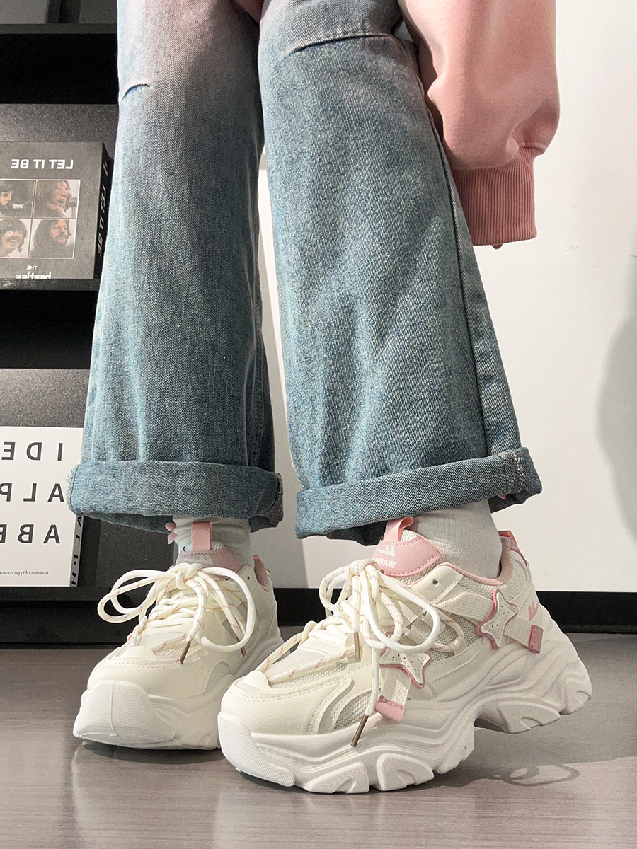 Trendy Women's Sports Shoes - Breathable Thick-Soled Mesh Dad Sneakers for Summer 2025, Soft-Bottom Casual Footwear Trendy Women's Sports Shoes - Breathable Thick-Soled Mesh Dad Sneakers for Summer 2025, Soft-Bottom Casual Footwear