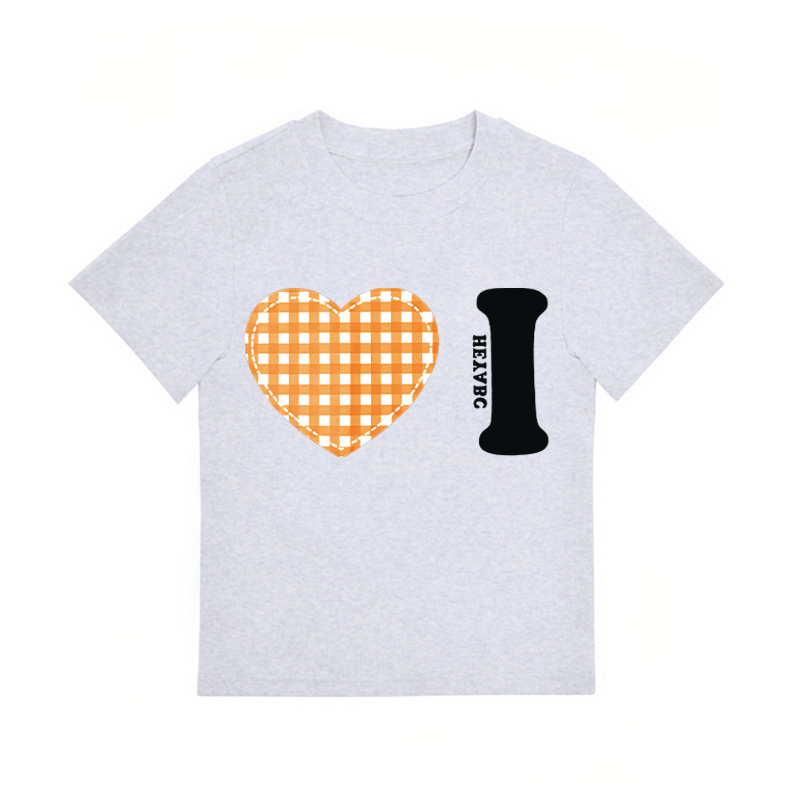 Trendy Women's Summer Short Sleeve Plaid Heart Print T-Shirt - Slim Fit Round Neck Top for a Chic American Style Look Trendy Women's Summer Short Sleeve Plaid Heart Print T-Shirt - Slim Fit Round Neck Top for a Chic American Style Look