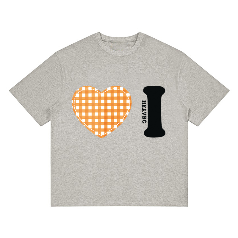 Trendy Women's Summer Short Sleeve Plaid Heart Print T-Shirt - Slim Fit Round Neck Top for a Chic American Style Look Trendy Women's Summer Short Sleeve Plaid Heart Print T-Shirt - Slim Fit Round Neck Top for a Chic American Style Look