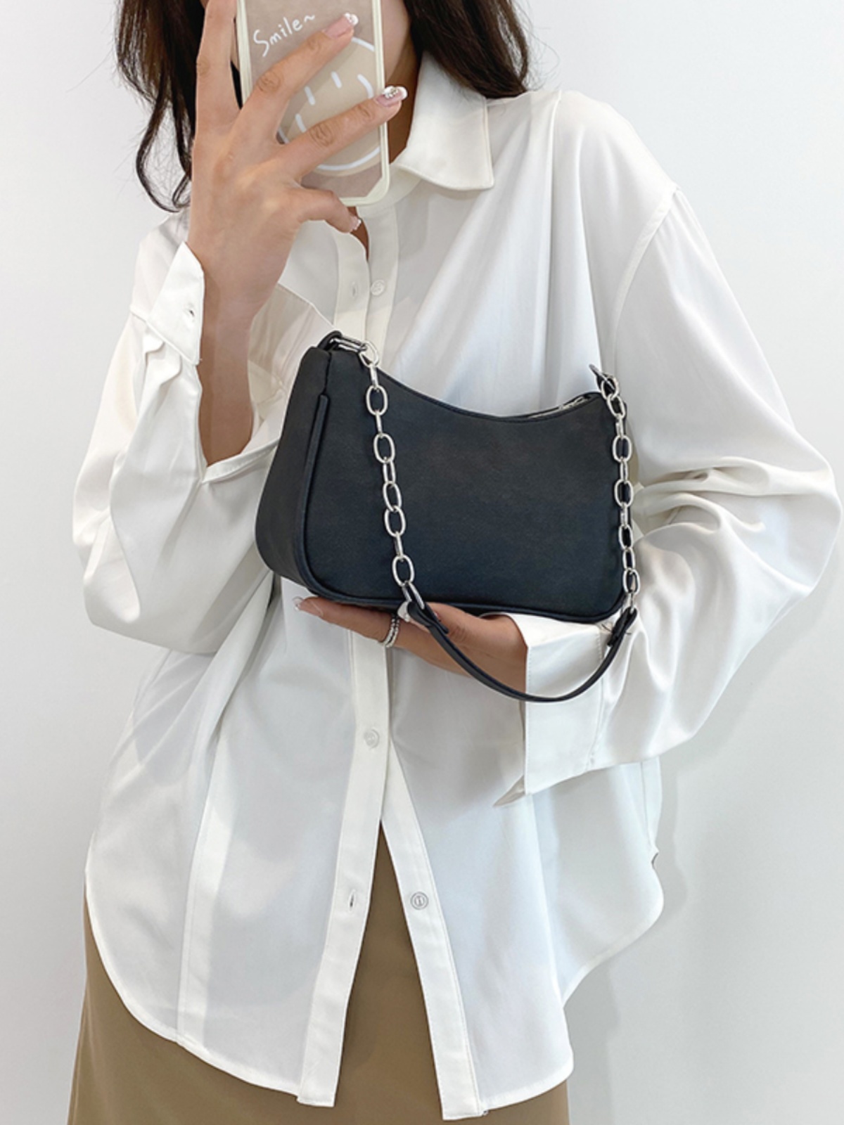 Trendy Women's Underarm Bag with Chain Strap - Summer 2025 High-End Small Shoulder Bag in French Niche Style Trendy Women's Underarm Bag with Chain Strap - Summer 2025 High-End Small Shoulder Bag in French Niche Style