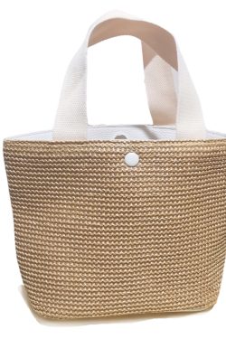 Trendy Woven Straw Tote Bag for Women - Versatile Beach Vacation Fairy Style French Design, 2025 Collection