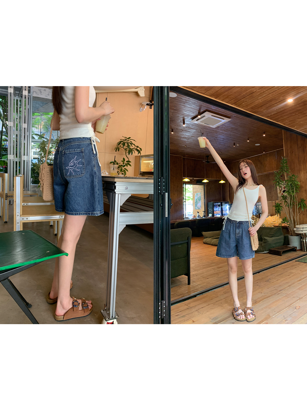 Two-Color Letter Embroidery Shorts for Women - Loose Slim Fit Summer Casual Pants 2025, Y2K Style Two-Color Letter Embroidery Shorts for Women - Loose Slim Fit Summer Casual Pants 2025, Y2K Style